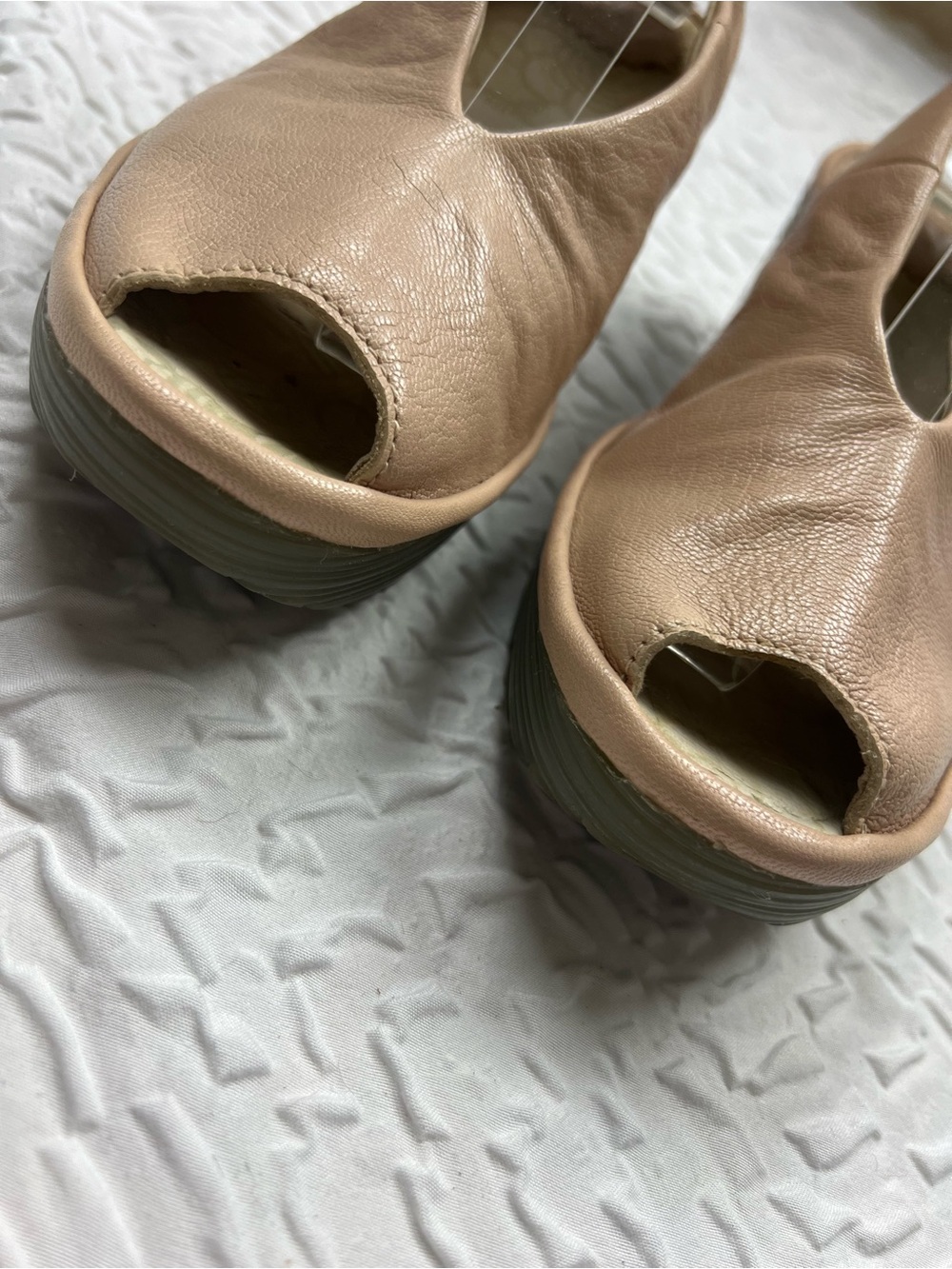 Fly London Yala Wedge Peep Toe Sandals Women’s Sandals 38 Cream - Picture 3 of 14
